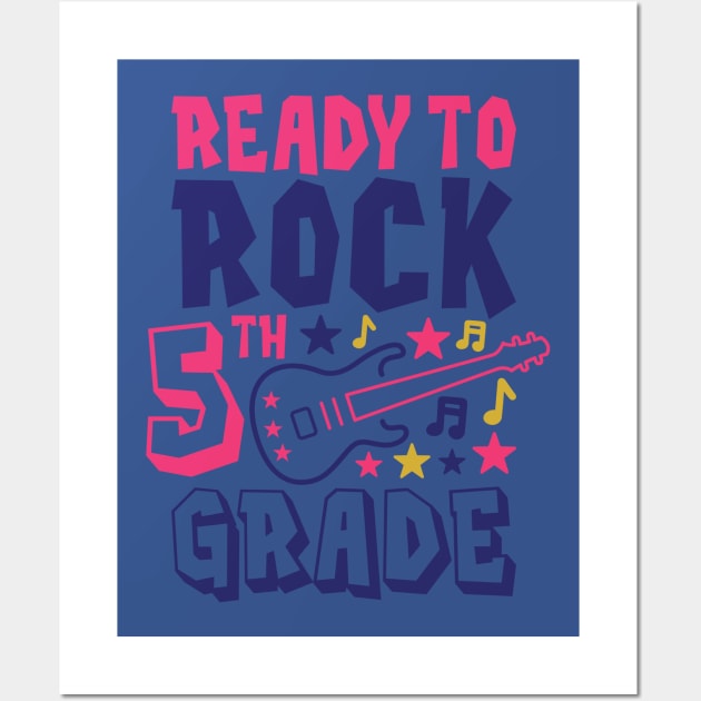 Rocking 4th Grade Funny Kids School Rock Back to School Wall Art by ThreadSupreme